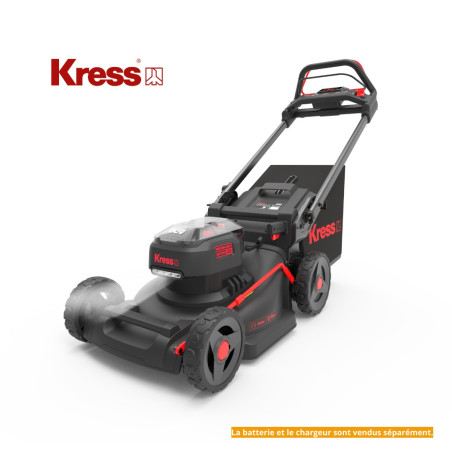 Tondeuse automotrice Kress KG757E.9 60V - Légère, silencieuse et ergonomique. Largeur de coupe 46 cm, idéale pour pelouses moyen
