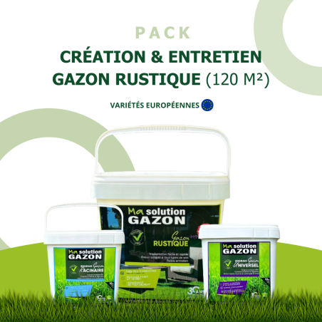 Pack gazon rustique 120 m² - Semis facile, pelouse dense