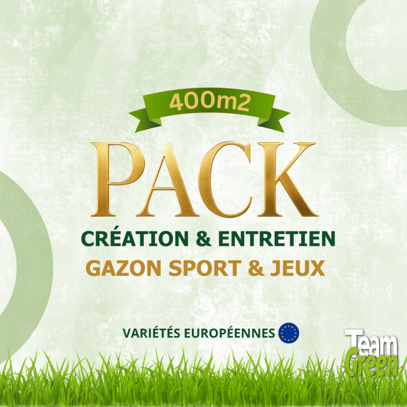 Pack gazon 400 m² - Création & entretien pour pelouse résistante