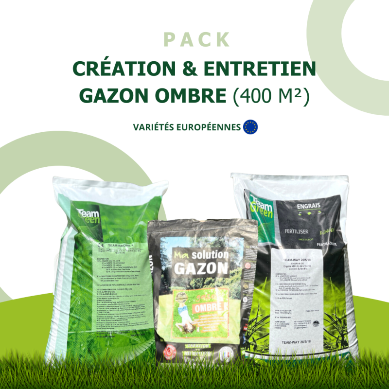 Pack gazon 400 m² - Création & entretien pour pelouse résistante