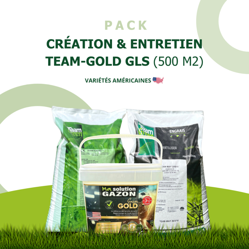 Pack gazon 500 m² : kit création & engrais pour pelouse dense, installation rapide