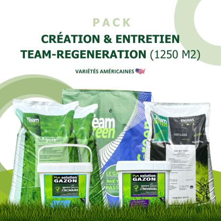 Pack création gazon 1250 m² clé en main pour pelouse dense, et esthétique 