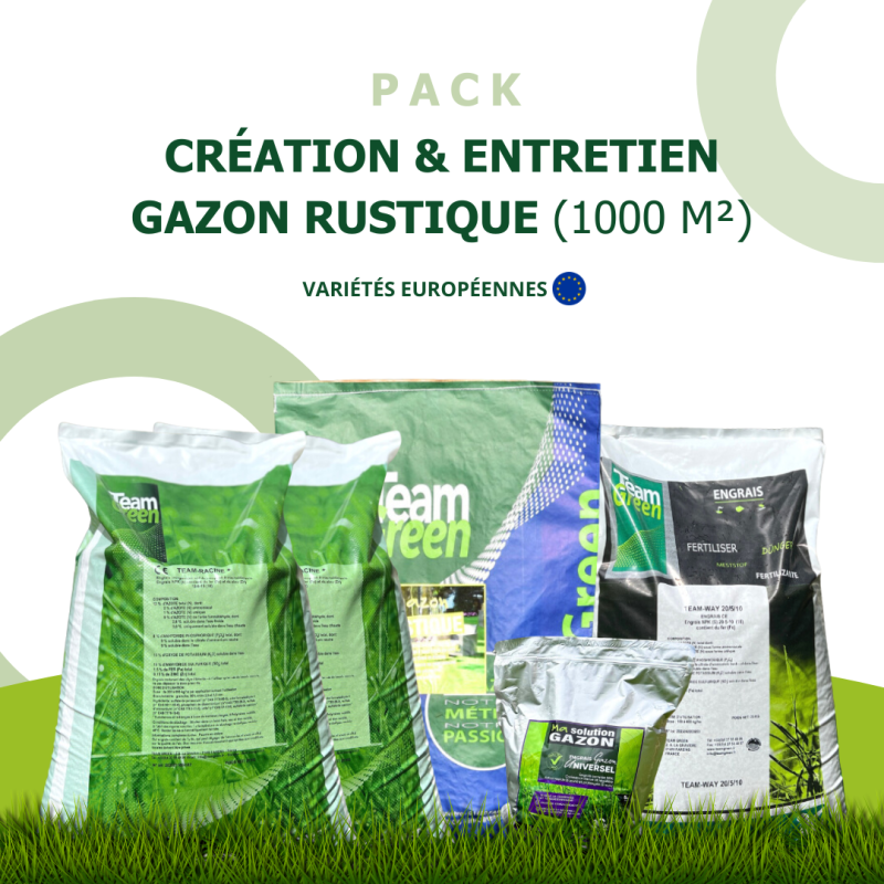 Pack gazon rustique 1000 m² : semis et fertilisation faciles