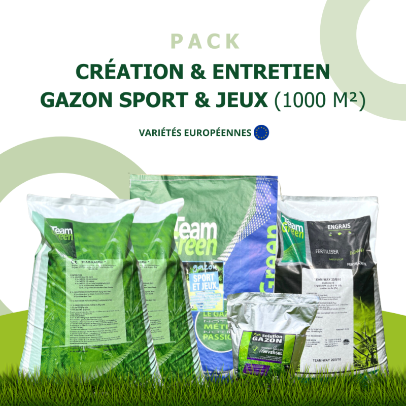 Pack gazon 1000 m² : création & entretien pour pelouse résistante