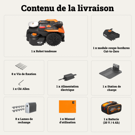 Robot tondeuse Vision Cloud WR308E Worx - 800 m² sans fil