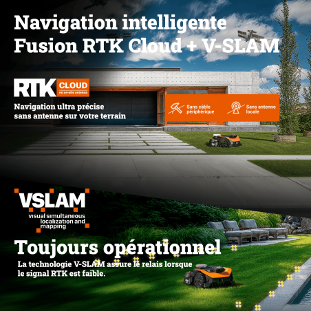 Robot tondeuse Worx WR312E Vision Cloud sans fil - 1200 ㎡