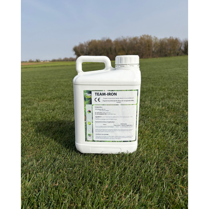 Engrais liquide reverdissant TEAM-IRON pour gazon effet rapide