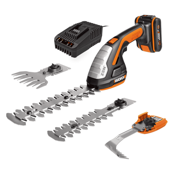 Sculpte-haies & taille-herbe Worx WG801E.5 20V avec batterie - 4-en-1