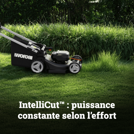 Tondeuse autotractée 40V Worx WG749E – 500 m² | Sans fil performante