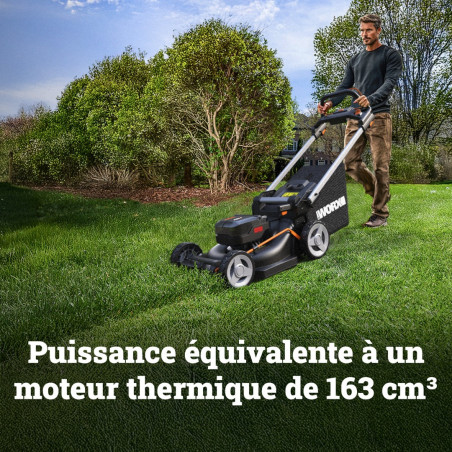 Tondeuse autotractée 40V Worx WG749E – 500 m² | Sans fil performante
