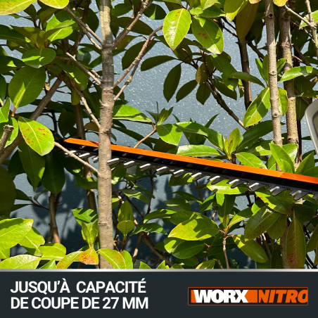 Taille-haies 40V Worx WG286E - 61 cm | Brushless puissant
