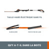 Taille-haies sur perche Worx WG252E.9 - 20V | 3,2 m portée