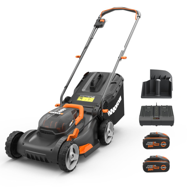 Tondeuse sans fil 40V Worx WG743E 500m² + 2 batteries