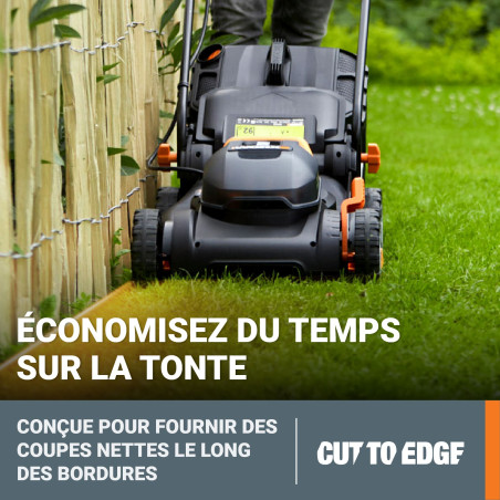 Tondeuse sans fil 40V Worx WG743E 500m² + 2 batteries