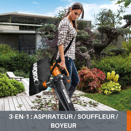 Souffleur aspirateur broyeur Worx WG505E 3000W