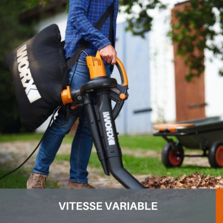 Souffleur aspirateur broyeur Worx WG505E 3000W
