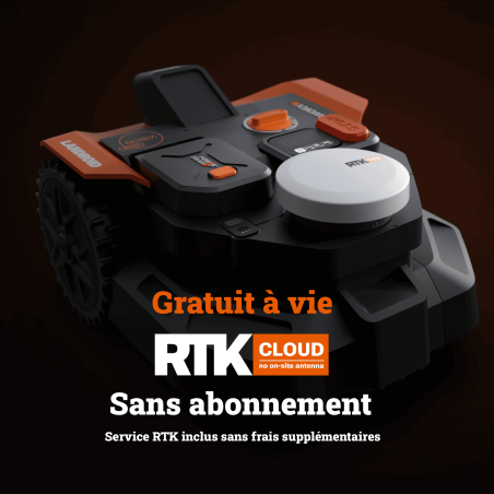 Robot tondeuse Vision Cloud WR305E - 500 m² - sans fil, RTK Cloud et V-SLAM