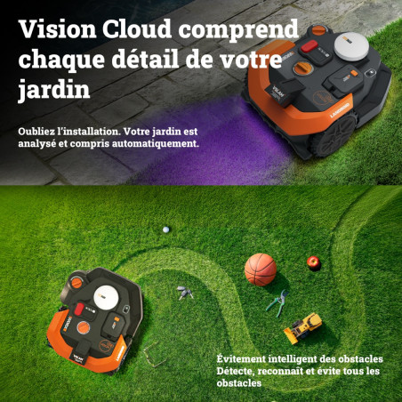 Robot tondeuse Vision Cloud WR308E Worx - 800 m² sans fil