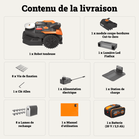 Robot tondeuse Worx WR330E Vision Cloud 3000 m² sans câble RTK 4G