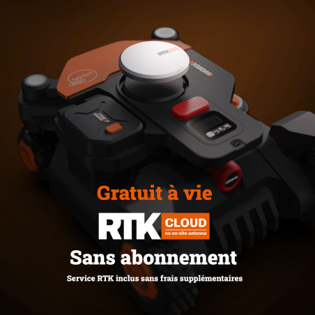 Robot tondeuse 4WD Worx WR341E Vision Cloud - 1000 m² pente 84 %