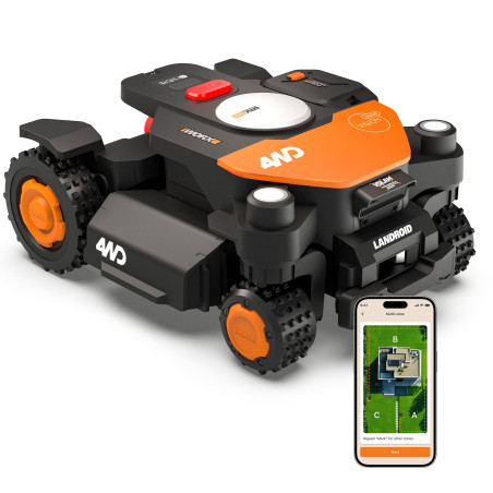 Robot Tondeuse WORX Vision Cloud 4WD WR342E. Sans Fil - 2000m²