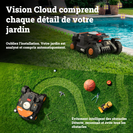 Robot Tondeuse WORX Vision Cloud 4WD WR342E. Sans Fil - 2000m²