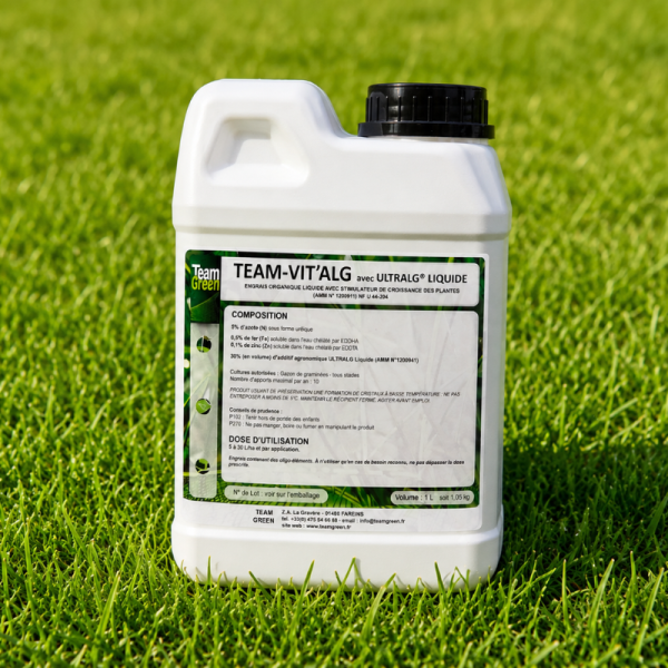 Engrais gazon liquide algues Team-VIT’ALG - Stimulateur racinaire & anti-stress
