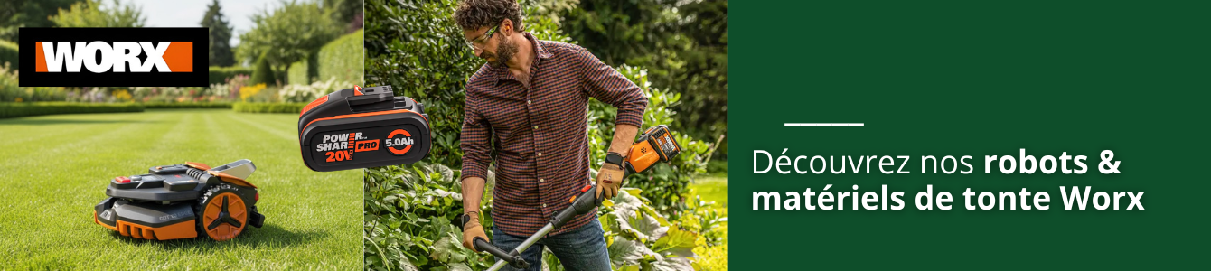 gamme worx robot tondeuse matériels jardin